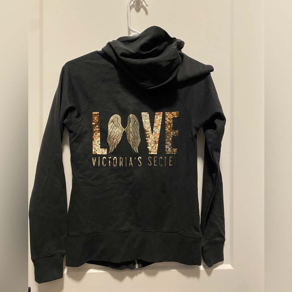 NWT, Victoria’s Secret hoodie XS, gold sequins